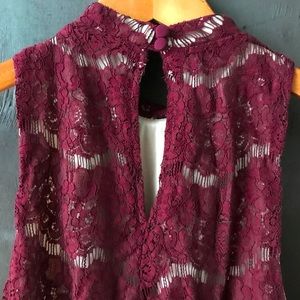 Elegant evening top, deep red